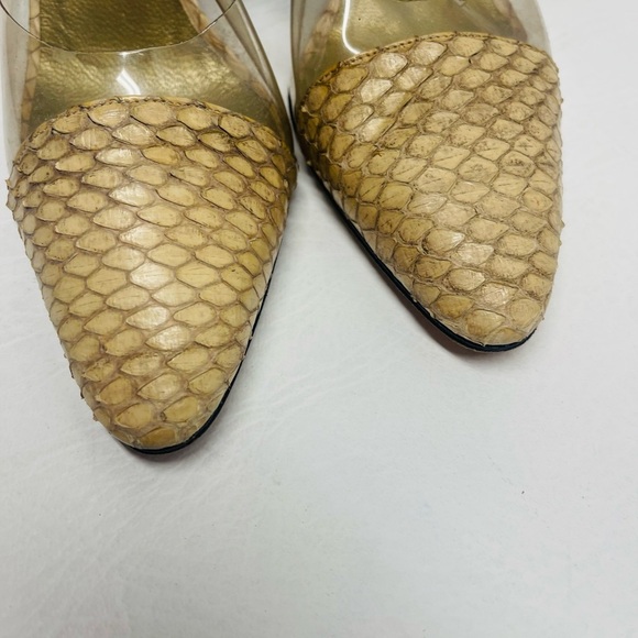 Yves Saint Laurent vintage snake print heels shoes size 7.5 - Picture 4 of 9